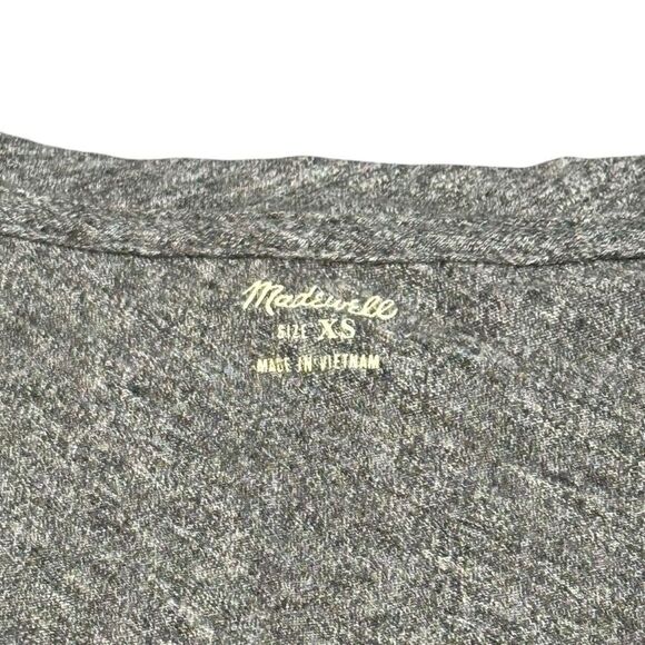MADEWELL Women’s Heather Gray Short Sleeve Whisper Cotton V-Neck Tee Shirt Top S - Picture 5 of 7